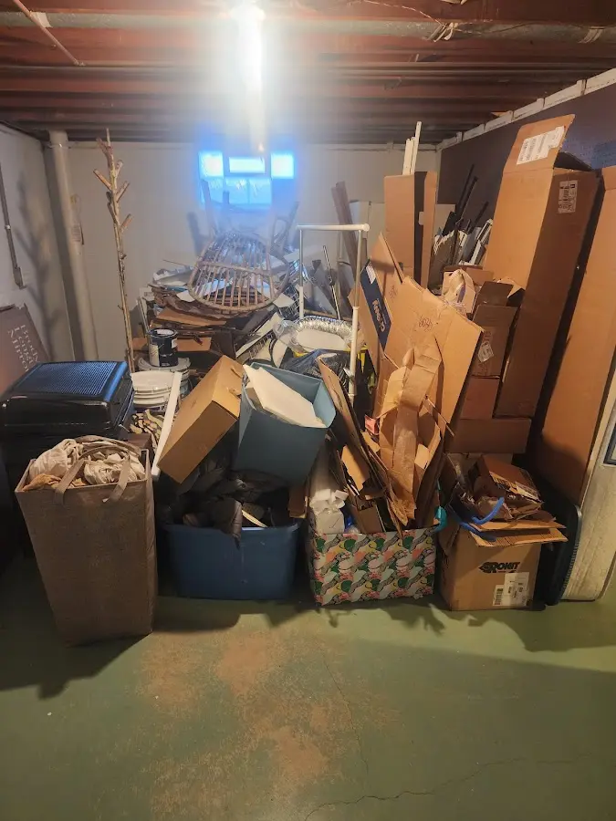 Roll-off dumpster container at job site for 4 Yard Dumpster Rental in Boyertown